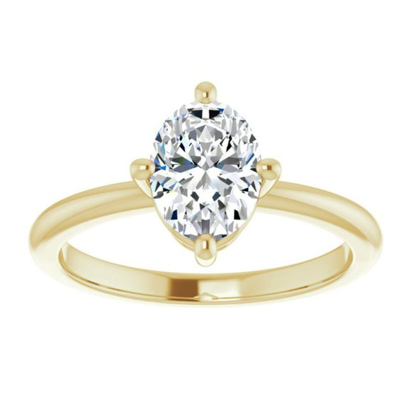 4.0Carat -11x9mm Kite-Set Oval Moissanite Solitaire Ring - Picture 6 of 15